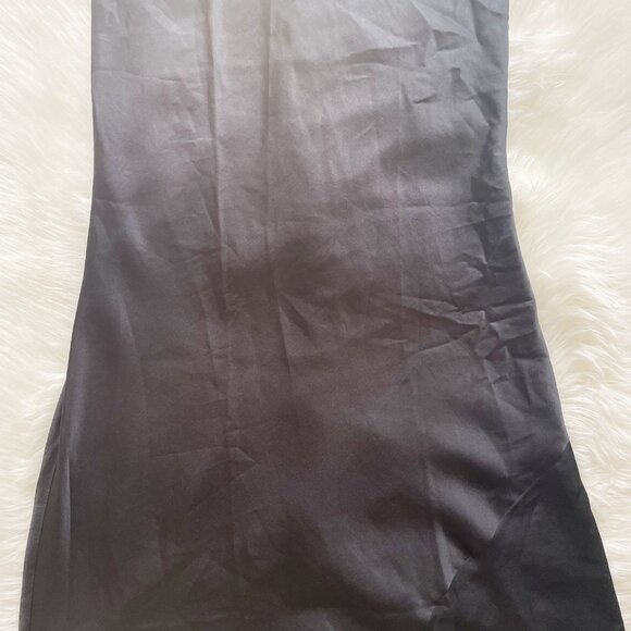 Knix The Bird’s Papaya Black Satin Sleeveless Slip Midi Dress - Picture 3 of 7